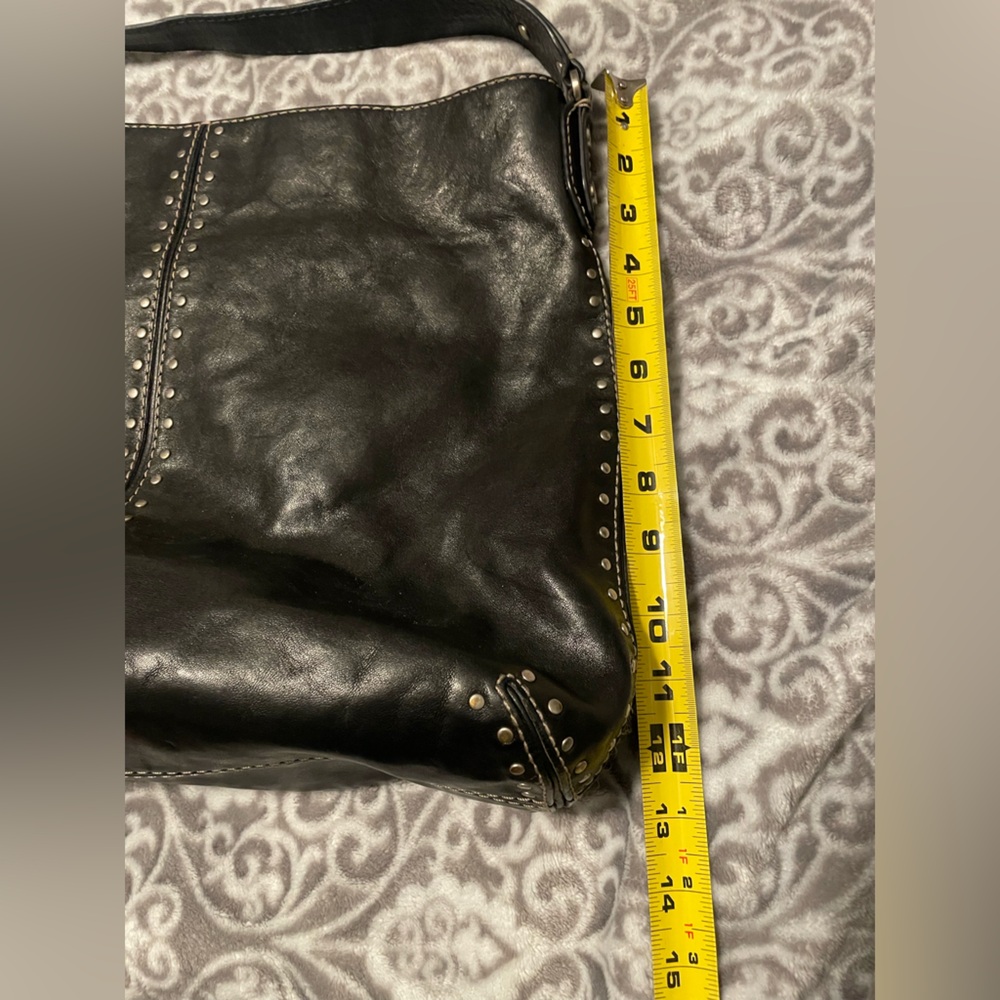 🔥 Michael Kors Astor Black Silver Studded Leather Hobo shoulder bag w/ Dustbag - Picture 13 of 13